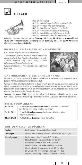 Gemeindebrief - Evangelische Kirchengemeinde Plieningen ...