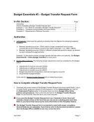 Budget Transfer Request Form - University of the Pacific