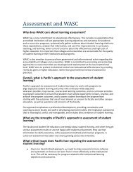 Assessment and WASC - University of the Pacific