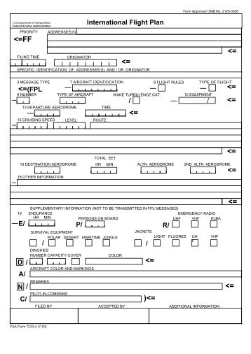 International Flight Plan