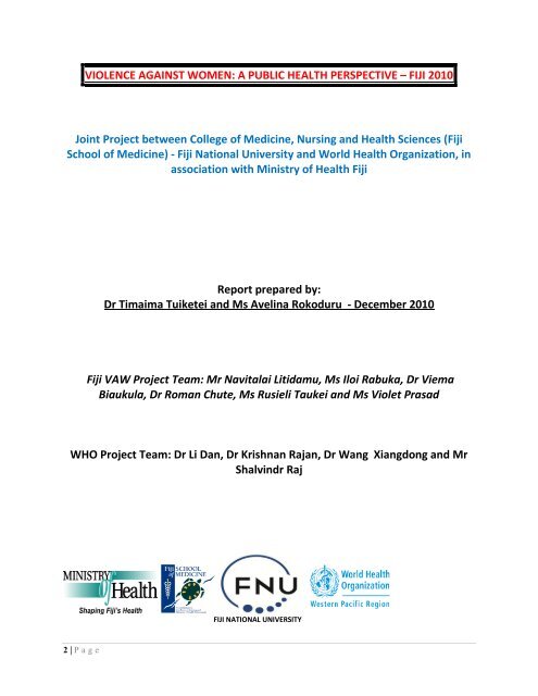Project Report â Fiji 2010 - Pacific Health Voices