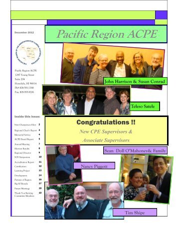 Regional Newsletter - Pacific Region ACPE