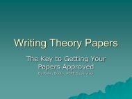 Writing Theory Papers - Pacific Region ACPE