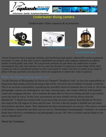 Underwater diving camera