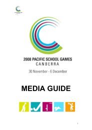 2008 Pacific School Games Media Guide
