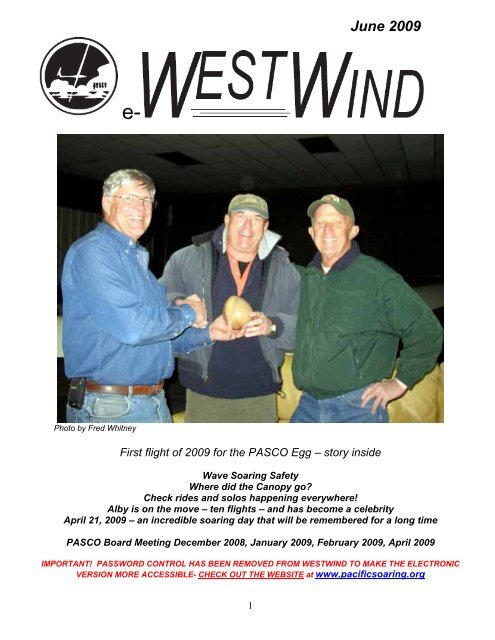 WestWind June 2009 Pacific Soaring Council, Inc.