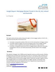 JSB Market  Research - Insight Report: Mortgage Market Trends in the US, UK, Ireland and Australia