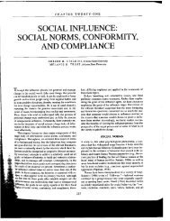 Social Inﬂuence: Social Norms, Conformity, and Compliance