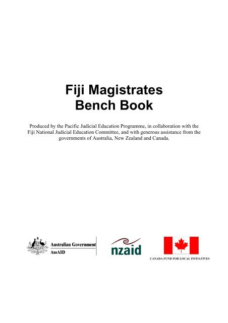 Fiji Magistrates Bench Book Federal Court Of Australia