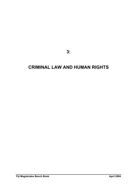 Fiji Magistrates Bench Book - Federal Court of Australia