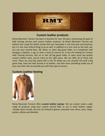 Custom leather products Custom Leather Sewing