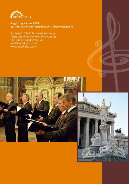 Sing'n'Joy Vienna 2014 - Program Book