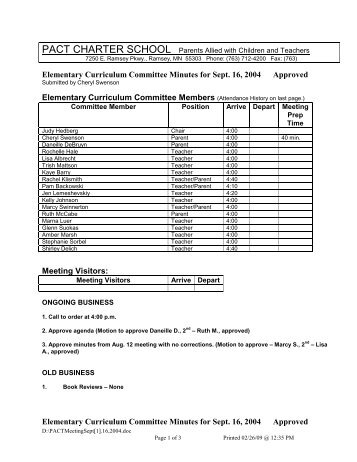 September 16, 2004 - PACT Charter School