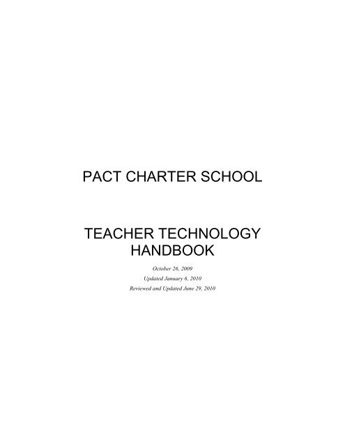 Teacher Technology Handbook-6 - PACT Charter School