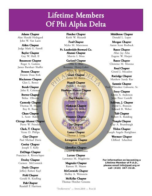 Spring 2010 - Phi Alpha Delta