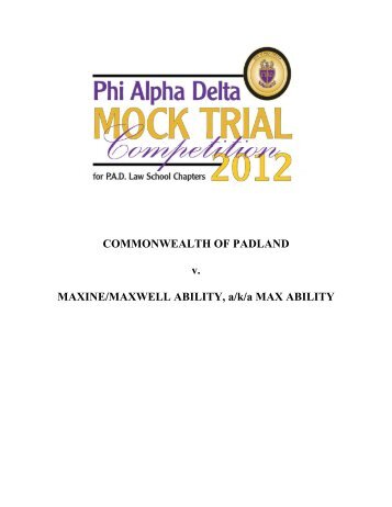 COMMONWEALTH OF PADLAND v. MAXINE/MAXWELL ABILITY, a ...