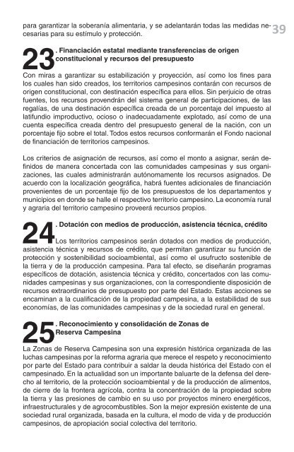 100 propuestas mínimas de las FARC-EP para el Desarrollo rural y agrario 