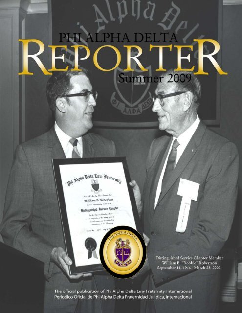 â€œTHE REPORTERâ€ â€“ PAGE 1 - Phi Alpha Delta