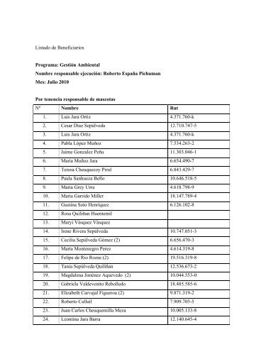 Listado de beneficiarios Julio 2010 agregado.pdf - Municipalidad de ...