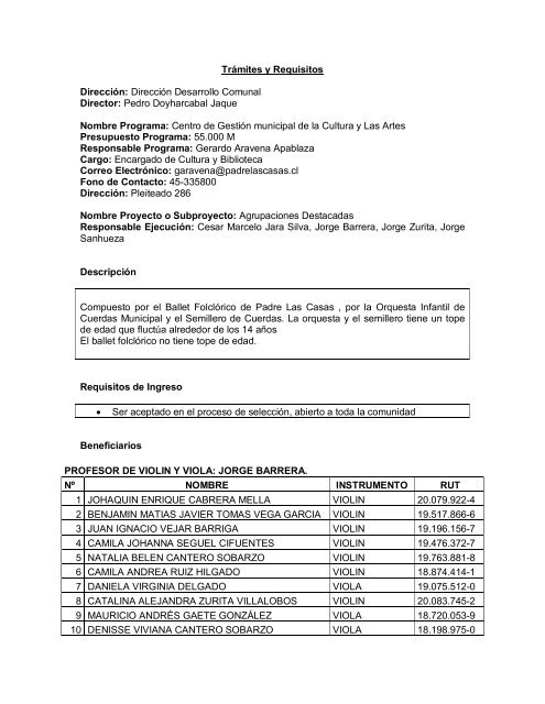 Agrupaciones Destacadas.pdf - Municipalidad de Padre Las Casas