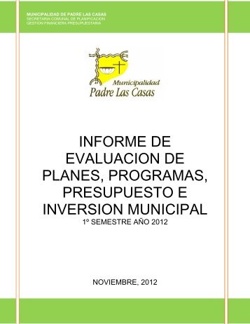 informe de evaluacion de planes, programas, presupuesto e ...