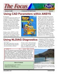 Using CAD Parameters within ANSYS Using NLDIAG ... - PADT