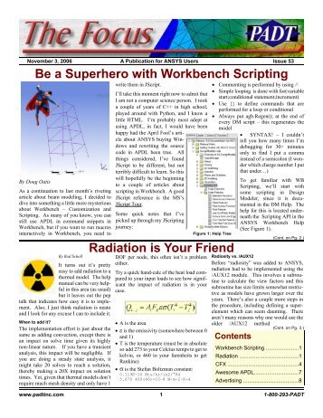 Be a Superhero with Workbench Scripting Radiation is Your ... - PADT