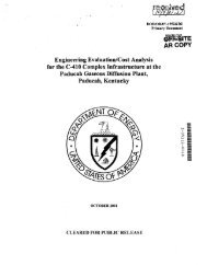 Engineering Evaluation/Cost Analysis for the C-410 Complex ...