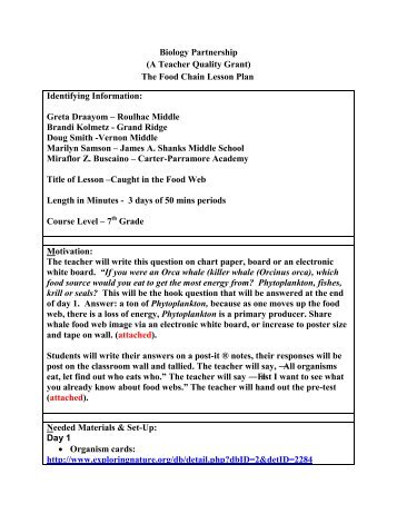 lesson plan 2 food friends of the earth