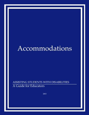 Accommodations-Assisting Students with Disabilities (2003)