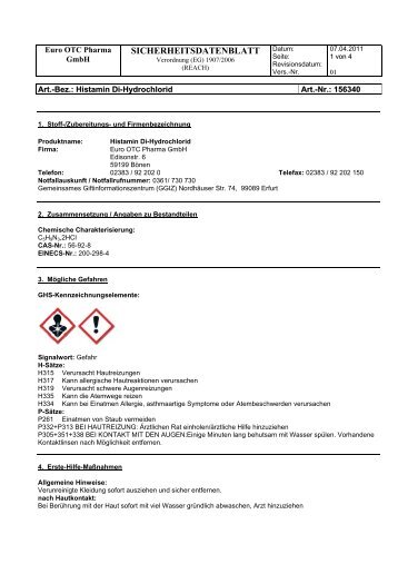 SICHERHEITSDATENBLATT - Euro OTC Pharma Gmbh