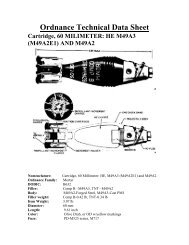 Ordnance Technical Data Sheet