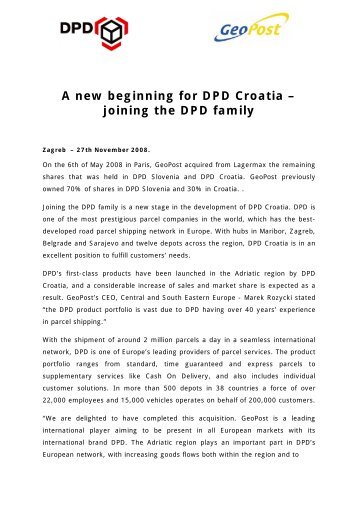 A new beginning for DPD Croatia – joining the DPD family