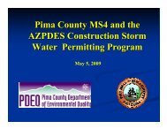 Pima County MS4 and the AZPDES Construction Storm Water ...