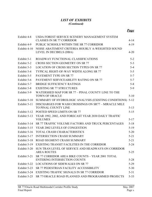 sr 77/oracle road multimodal corridor profile study final report - Pima ...