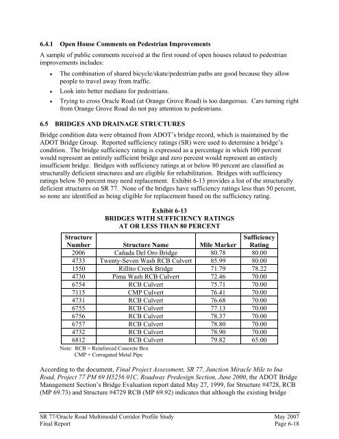 sr 77/oracle road multimodal corridor profile study final report - Pima ...