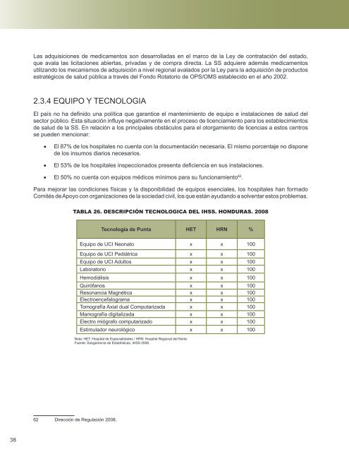 Perfil del Sistema de Salud de Honduras - PAHO/WHO