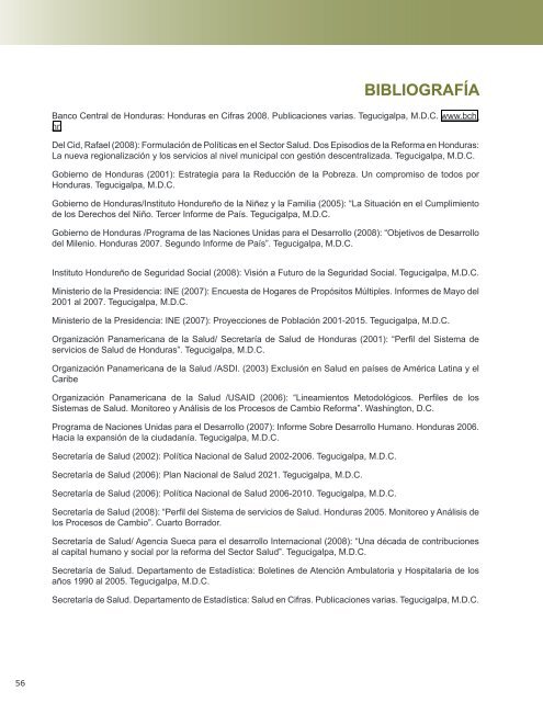 Perfil del Sistema de Salud de Honduras - PAHO/WHO