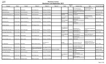 Business List-September 2011