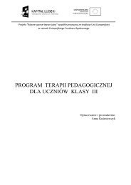 PROGRAM TERAPII PEDAGOGICZNEJ DLA UCZNIÓW KLASY III