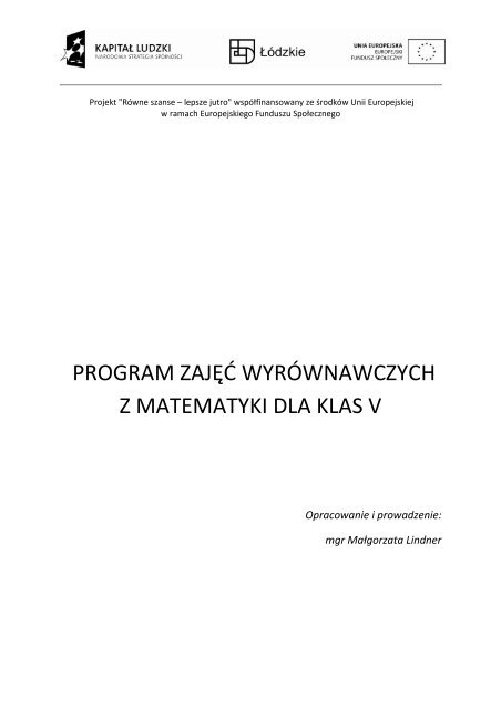 zajęcia wyrównawcze matematyka klasa 5