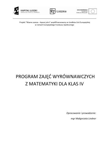 zajęcia wyrównawcze matematyka klasa 4