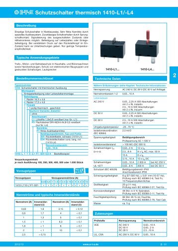 Schutzschalter thermisch 1410-L1/-L4 2 - ETA