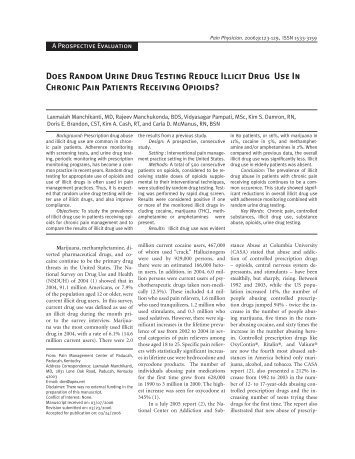 5 - Machikanti-Does Random Urine Drug Testing ... - Pain Physician