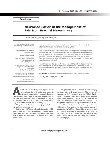 Neuromodulation in the Management of Pain from ... - Pain Physician