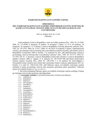 DÄl Pakruojo rajono savivaldybÄs teritorijoje esanÄiÅ³ seniÅ«nijÅ³ ir ...