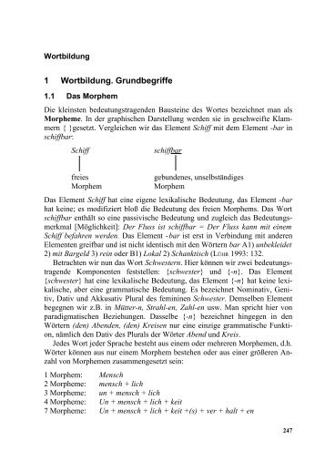 1 Wortbildung. Grundbegriffe - palacha`s web