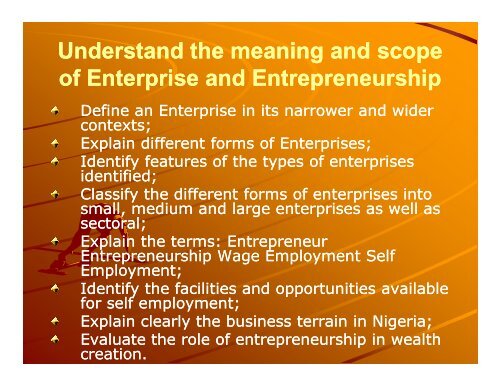 ENTREPRENEURSHIP EDUCATION FOR NIGERIAN ...