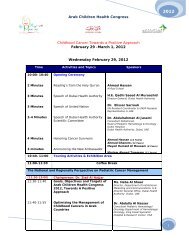 ACHC Scientific Program - Arab Children Health Congress