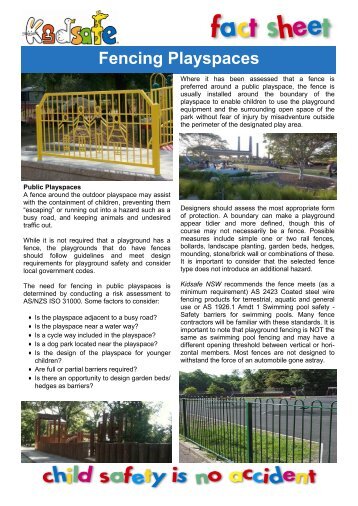 Fencing Playspaces - Kidsafe NSW